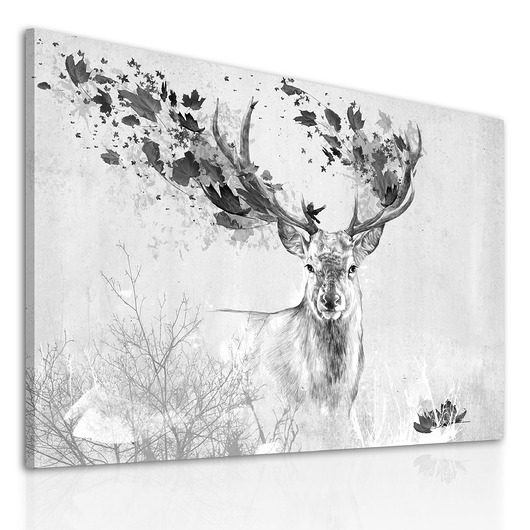 OBRAZ NA PŁÓTNIE -  120x80cm - JELEŃ JESIENIĄ  LUdesign gallery