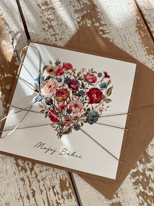 kartki scrapbooking Kartka dla babci - prezent słowa