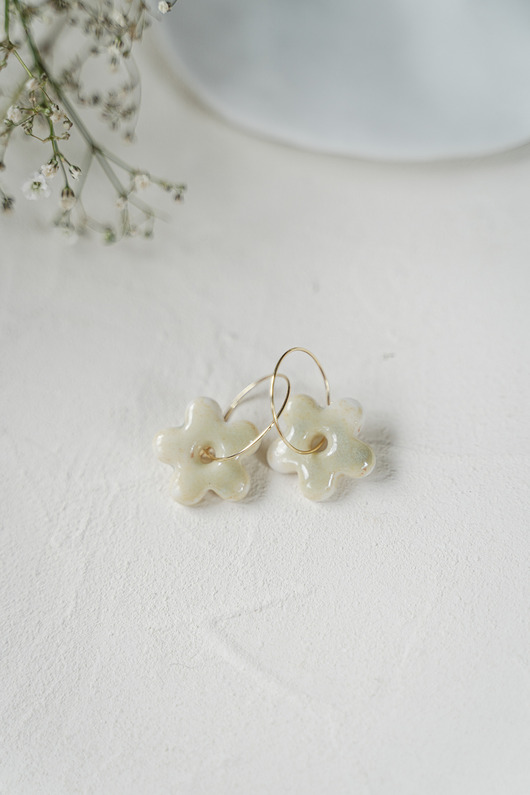 kolczyki ceramiczne Kolczyki porcelanowe BLOOM