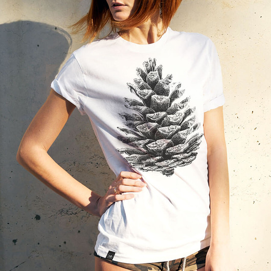 t-shirt damskie Koszulka damska SZYSZKA biała -