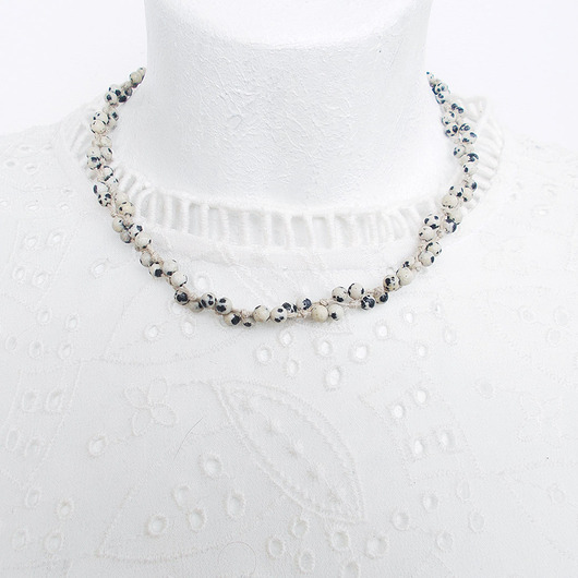 chokery Jaspis dalmatyński Naszyjnik z zapięciem