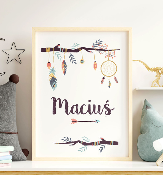 obrazy i plakaty do pokoju dziecięcego Imienny plakat dla dziecka - 6 grafik do wyboru