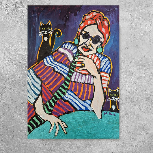 obrazy Obraz do salonu portret tam gdzie czuwają koty