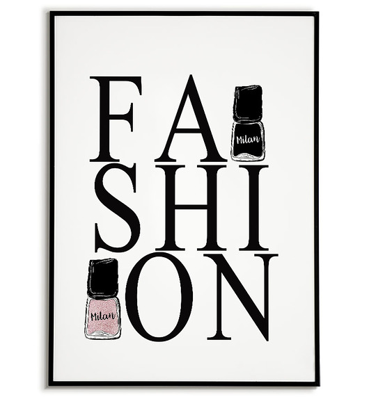 plakaty Plakat motywacyjny z napisem FASHION szminka