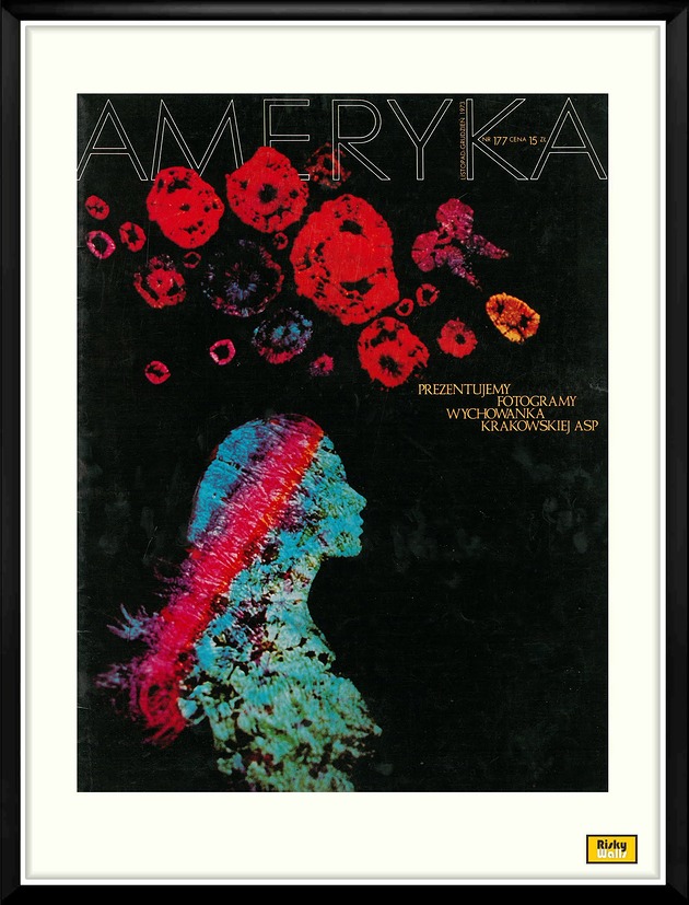 plakaty Plakat Oprawiona okładka miesięcznika AMERYKA z 1973 r, aut. Ryszard Horowitz