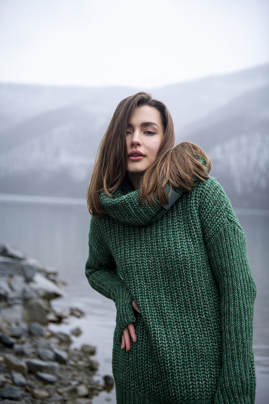 Sweter Luna Zielony melanż Nubee