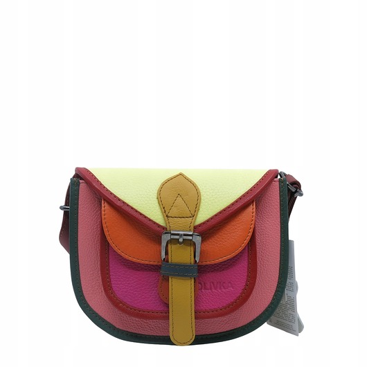 torby na ramię Torebka damska listonoszka skórzana regulowany pasek kolorowa OLIVKA