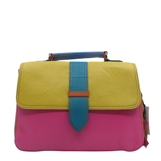 torby na ramię Torebka skórzana do ręki i na ramię, regulowany pasek, kolorowa eko OLIVKA