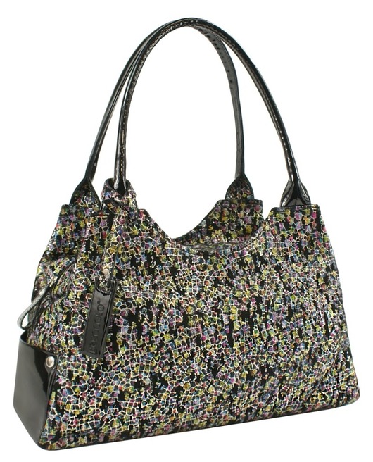 torebki do ręki Torba Skórzana -  shopper w kolorową mozaikę   (4945)