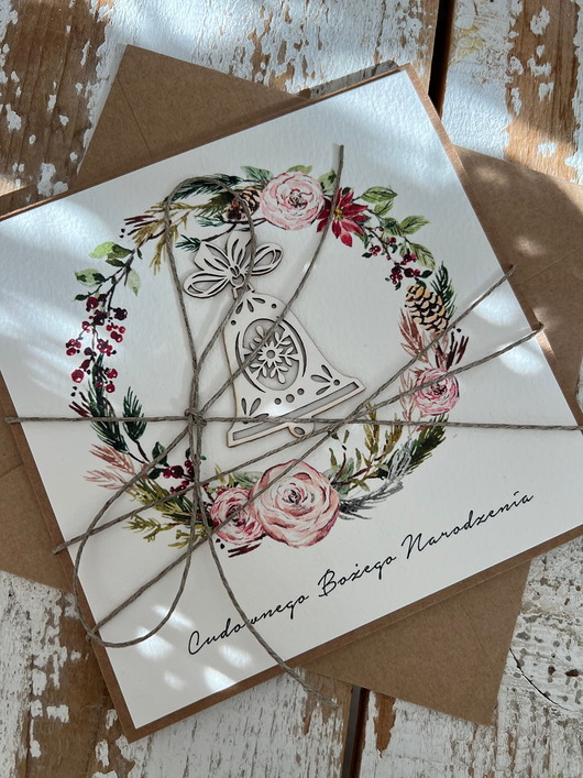 kartki świąteczne Wyjątkowa ręcznie robiona kartka świąteczna na Boże Narodzenie