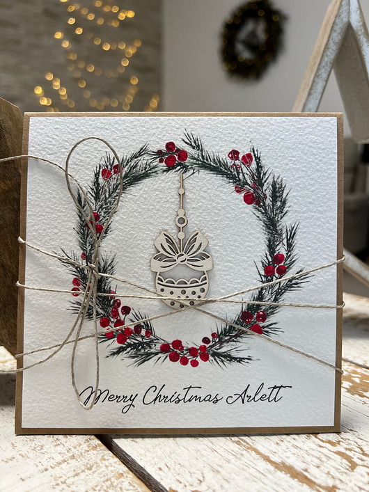 kartki świąteczne Wyjątkowa ręcznie robiona kartka świąteczna na Boże Narodzenie