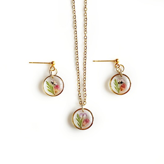 komplet biżuterii Komplet biżuterii z kwiatami