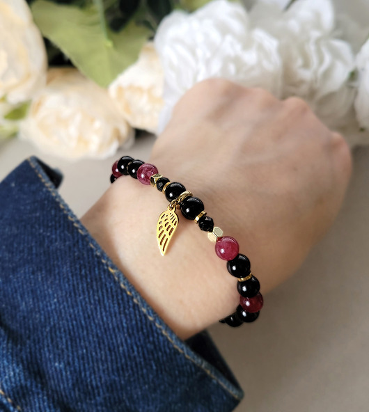 bransoletki z kamieni naturalnych OCHRONA i MIŁOŚĆ z Turmalinem