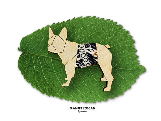 broszka origami - buldog francuski PanFelicjan