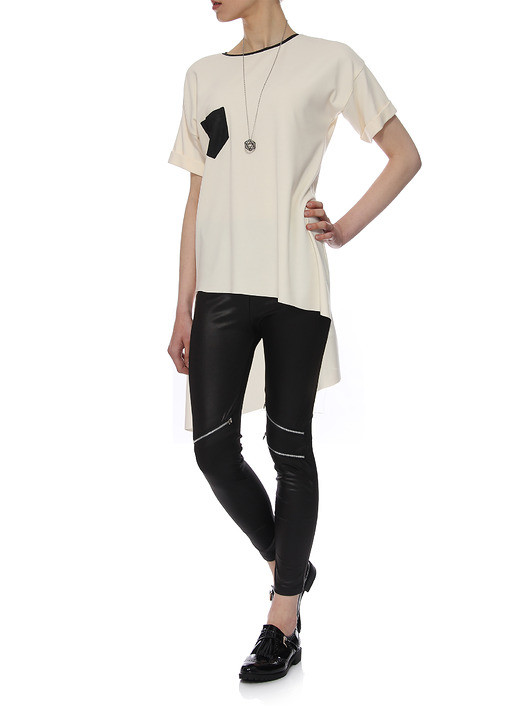 T-shirt ecru YY500089_RAL9016-9005 YULIYA BABICH