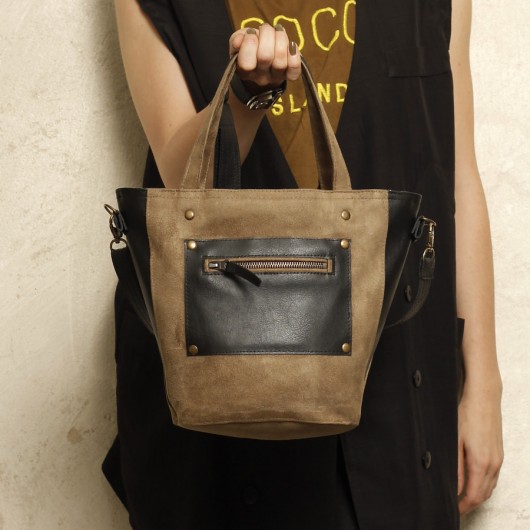 Mini Bucket Bag Czarna Oliwka hairoo