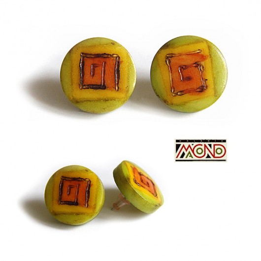 Wkręcane kolczyki z tagua (m020) Galeria Macondo