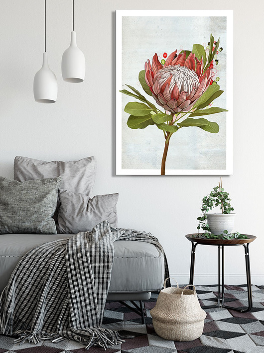 OBRAZ NA PŁÓTNIE - RÓZOWY KWIAT-70x100 NOWdeco