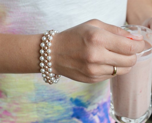 Perełki kryształ swarovski różowe złoto Laoni