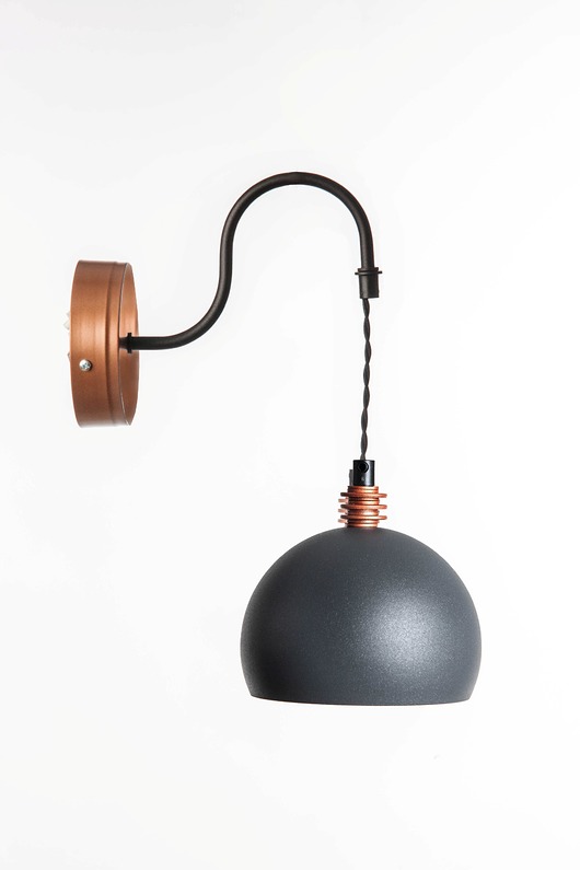 Kinkiet, lampa ścienna Tester szary-miedź, 37cm Home Design