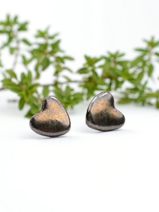 kolczyki ceramiczne Antyczne serca- kolczyki ceramiczne serduszka