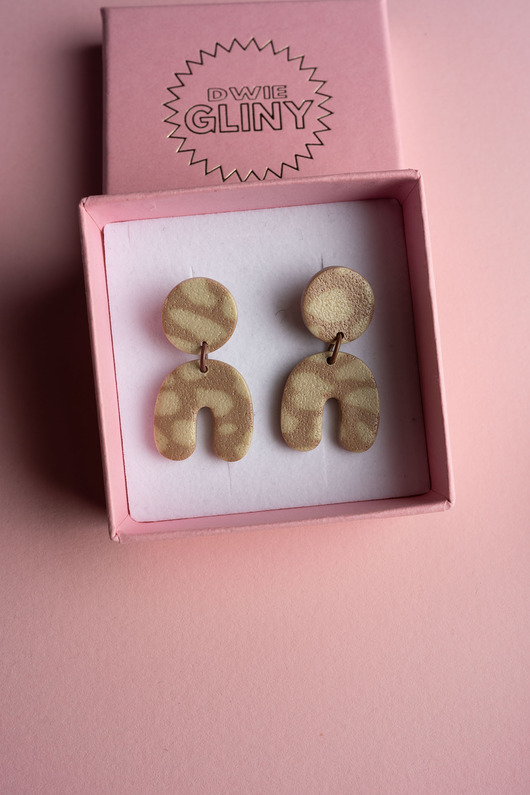 kolczyki z masy plastycznej Kolczyki MINI Sofia Bambi print