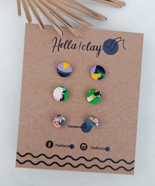 Minikolczyki 3pack Hellaclay