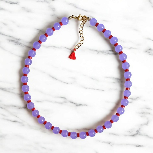 chokery Choker : lavender & red : summer collection
