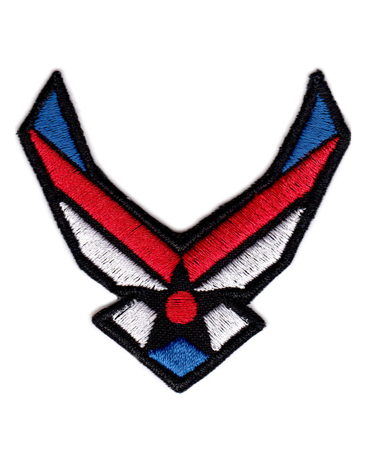 naszywki na ubrania Naszywka naprasowanka US AIR FORCE termo haft 6x5,8cm czerwono-niebieska