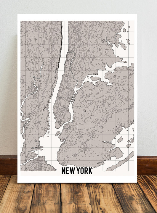 plakaty New York NY mapa plakat  50x70 cm / A3 / A4