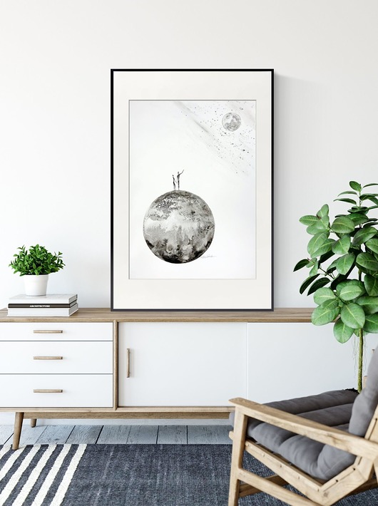 grafika 50X70 cm wykonana ręcznie Krystyna Siwek Art