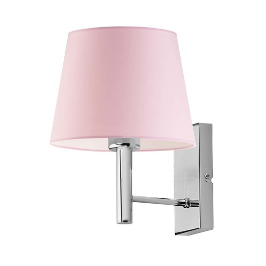 lampy do pokoju dziecka Kinkiet dziecięcy w kolorze różowym IZMIR KIDS z tkaninowym abażurem
