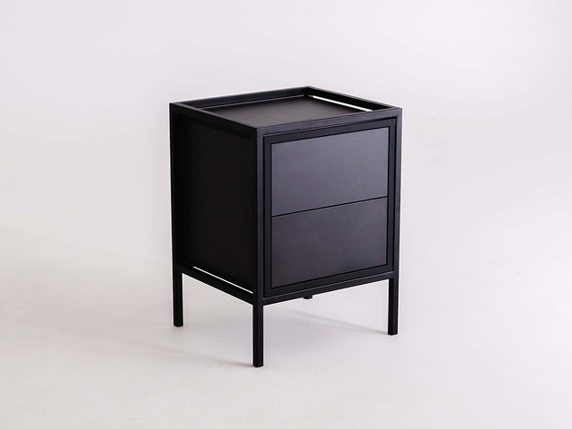 regały i półki Regał stolik nocny z szufladami SKAP BLACK 1R1 DRAWER x2 - czarny