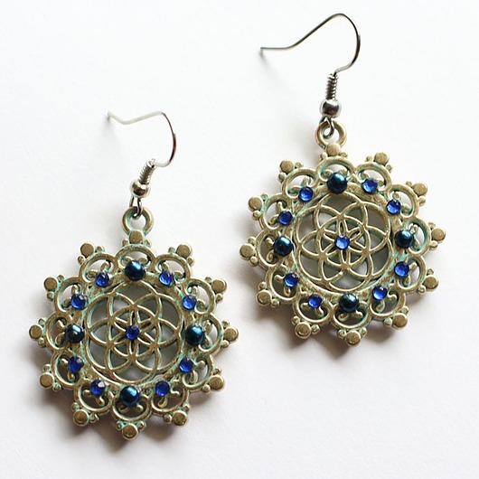kolczyki wire wrapping SEED OF LIFE kolczyki