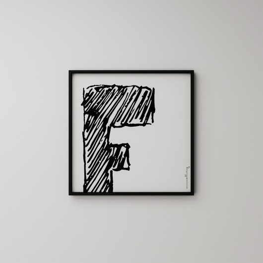 LITERA "F"  - grafika 50x50 MINIMALLIVING