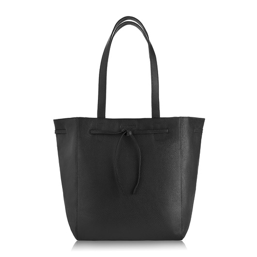 torby na ramię TORBA SHOPPER SKÓRZANA CZARNA DAMSKA NA RAMIĘ PAOLO PERUZZI IN-64-BL