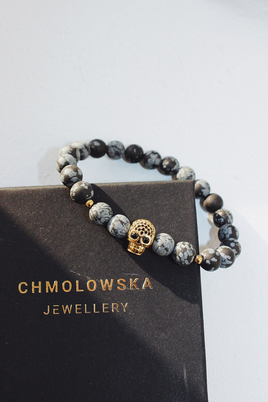 biżuteria męska Bransoletka  męska Obsydian