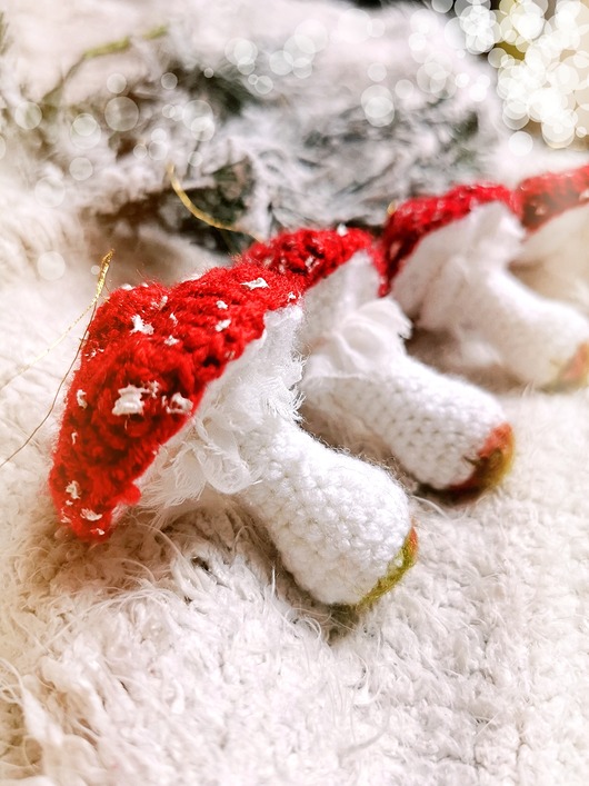 ozdoby choinkowe Bombka  grzybek muchomor, czerwone ozdoby choinkowe handmade