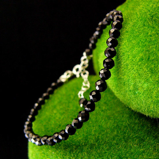 bransoletki z kamieni naturalnych Bransoleta - Black - Srebro Czarny Turmalin - 4 -