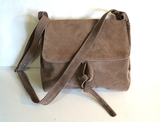 torby na ramię Surowa BARONOWA   ciemno beżowy zamsz