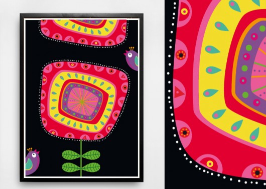 Kwiat Folk 01 format A3 mySIMPLEart