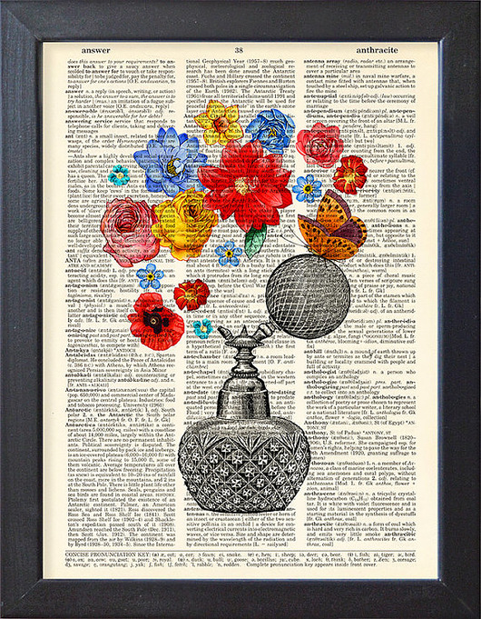 Plakat, grafika, ilustracja, butelka perfum nkcraftstudio