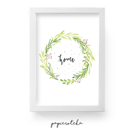 WIENIEC Z NAPISEM HOME PLAKAT 21x30 Papieroteka