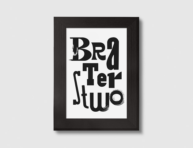 grafiki i ilustracje Braterstwo grafika typograficzna w drewnianej ramce A5