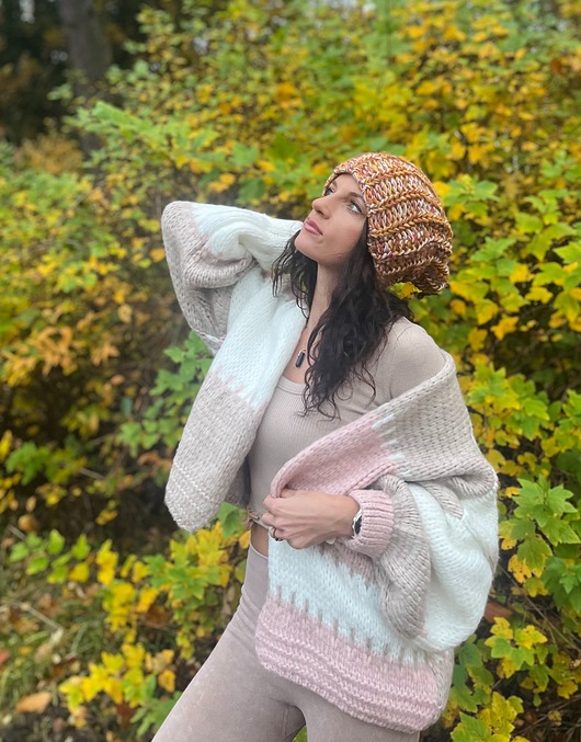 kardigany damskie Sweter damski kardigan beżowy