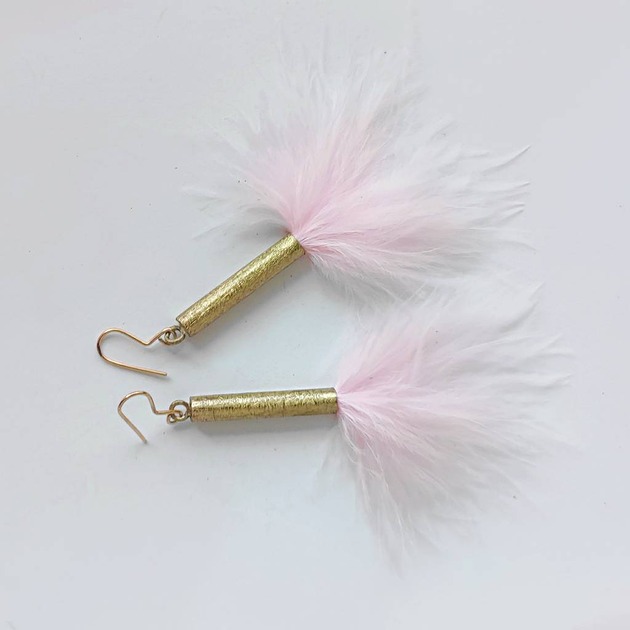 kolczyki z piórami PIÓRKO kolczyki