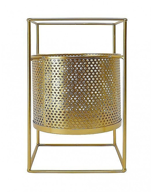 Kwietnik Metalowy Osłonka na Stojaku Złoty 45 cm MIA home