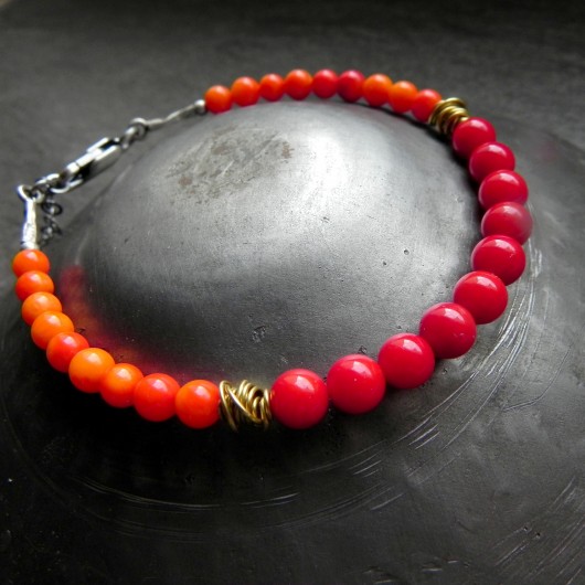 orange coral bransoletka Lahovska
