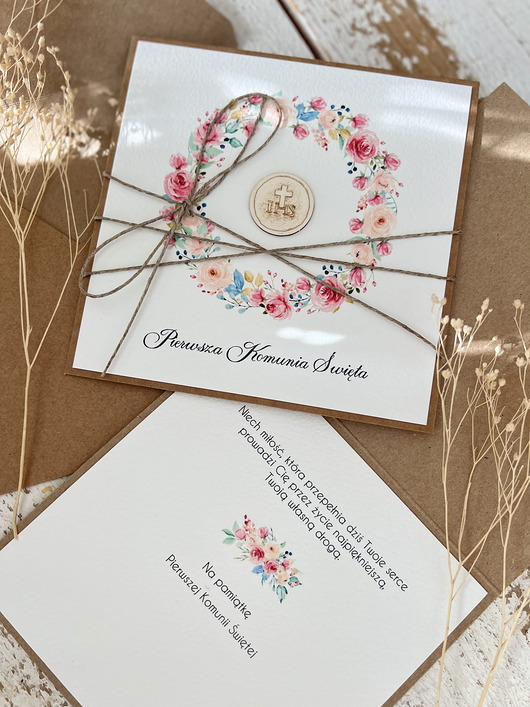 kartki na komunię Najpiękniejsza ręcznie robiona kartka komunijna, prezent