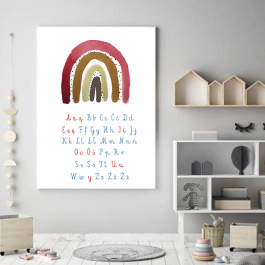 obrazy i plakaty do pokoju dziecięcego alfabet Montessori  plakat dla dzieci